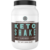 Left Coast Performance Keto Shake chocolate bottle pour highlights rich flavor
