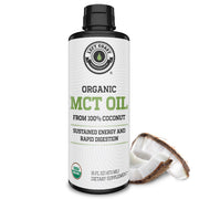 Left Coast Performance MCT Oil bottle on a kitchen counter ready for daily use