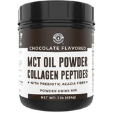 Left Coast Performance MCT Oil Powder jar for creamy, sugar-free keto creamer.