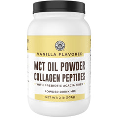 Left Coast Performance MCT Oil Powder vanilla packaging highlights clean energy for mornings