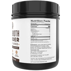 Left Coast Performance bone broth powder blended on low speed to minimize foaming.