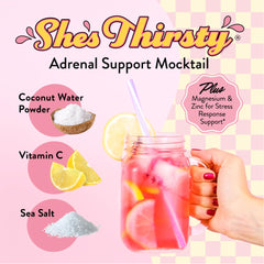 Legendairy Milk She's Thirsty strawberry lemonade dissolving powder image highlights easy mixing