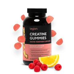 LEGION Creatine Gummies bottle for convenient daily strength support.