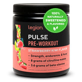 LEGION Pulse strawberry kiwi powder ready to mix for a clean energy boost.