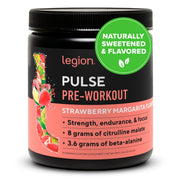 LEGION Pulse pre workout powder in Strawberry Margarita flavor for a clean energy boost