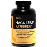 LEGION Sucrosomial Magnesium bottle front highlighting high-absorption formula for daily performance support.