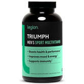 LEGION Triumph men's multivitamin bottle front view shows product identity and daily use.