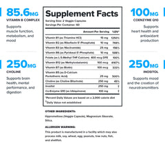 LEGION Vitamin B-Complex capsules showcase the balance of B vitamins for muscle support.