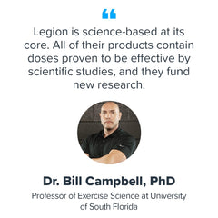 LEGION Whey+ Cookie Butter shaker mixing for a creamy shake