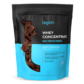 LEGION Whey Protein Chocolate tub highlights premium protein for lean muscle support.