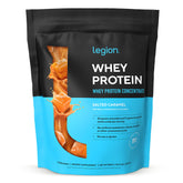 LEGION Whey Protein Powder Salted Caramel bottle for post-workout fueling
