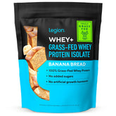 LEGION Whey+ bottle top view highlighting grass-fed protein for easy digestion