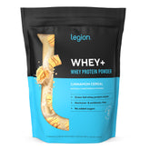 LEGION Whey+ grass-fed milk container highlights a clean, easy-to-digest protein source.