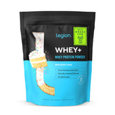 LEGION Whey+ grass-fed whey isolate bag showing clean label and quality protein