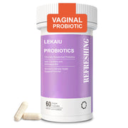 LEKAIU vaginal probiotics bottle highlighting daily comfort benefits.