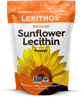 Lekithos Deoiled Sunflower Lecithin Powder bottle for versatile cooking and baking.