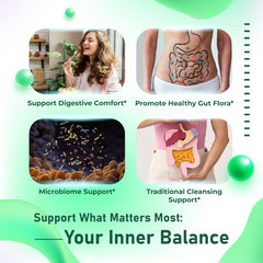 LELUMOON Gut Flora Formula bottle highlighting probiotic balance.