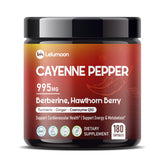 LELUMOON Premium Cayenne Pepper bottle shows heart support features.