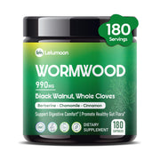 LELUMOON Wormwood capsules bottle for daily digestive comfort.