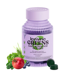 Lemme Greens multi bottle front view shows a complete greens blend for daily vitality.