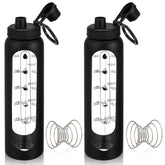 LemonRoad two-pack 34oz glass shaker bottles ready for gym use