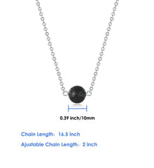 Lenoup lava bead pendant detail on 16.5-inch O-chain highlights adjustable length.