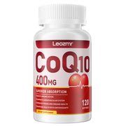 Leozmr CoQ10 softgels bottle with PQQ and omega-3 for energy support