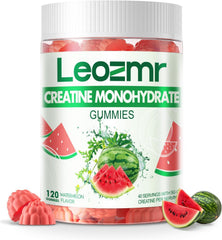 Leozmr Creatine Monohydrate Gummies Watermelon bottle supports workouts and recovery.