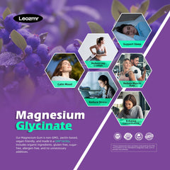Leozmr magnesium glycinate gummies ingredients panel highlighting key nutrients