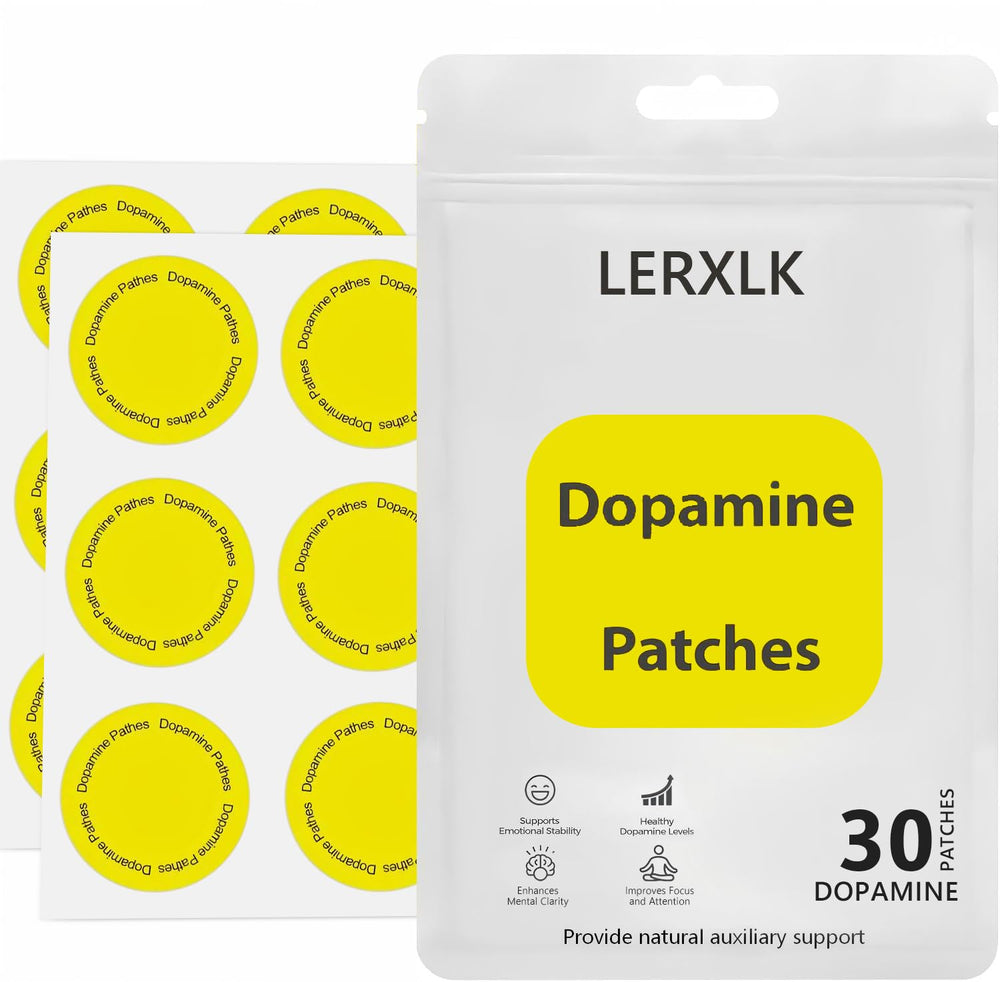 LERXLK Dopamine Patches pack overview highlighting plant-based mood support.