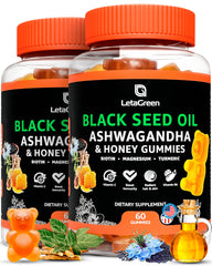 LetaGreen black seed oil gummies bottle for daily wellness.
