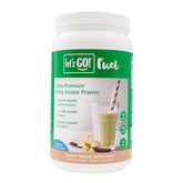 Let’z Go Premium Whey Isolate Vanilla bottle front, zero sugar keto-friendly protein.