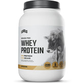 Levels Grass Fed Whey Cappuccino tub ready for post-workout shakes