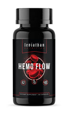 Leviathan Nutrition Hemo Flow bottle-front view with vegan capsules for daily wellness.