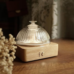 Levoair glass dome diffuser cover enhances decor while diffusing essential oils