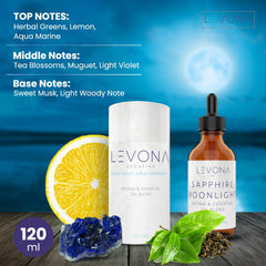Levona Scent Sapphire Moonlight in diffuser setup for calm, airy rooms.
