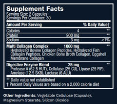 Lewis Labs label close-up highlighting grass-fed source and digestive enzyme blend may support digestion.