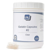 LFA empty size-2 capsules in clear gelatin for versatile DIY supplement blends.