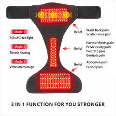 LHDCTK 3-in-1 red light therapy belt side view for portable relief.