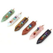 LHJ cone 7chakra pendant close-up for jewelry making and meditation.