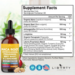 Liberty Lifestyle ashwagandha liquid drops bottle highlighted for balanced routine