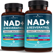 Liberty Lifestyle NAD+ Plus bottle front showing easy daily energy support.