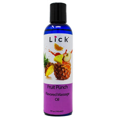 LICK Fruit Punch bottle closeup for vivid flavor and smooth glide.