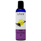 LICK vanilla flavored massage oil bottle ready for an at home spa session