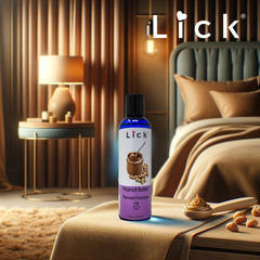 LICK Vitamin E-infused massage oil nourishes the skin during a massage.