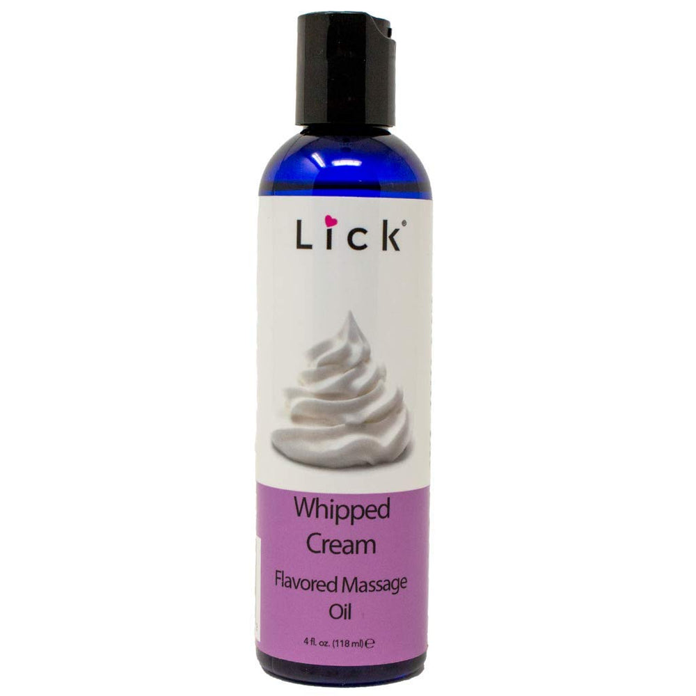 LICK Whipped Cream flavored massage oil bottle for dessert-inspired sensual massage.