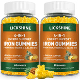 Lickshine iron gummies bottle with pineapple flavor for daily iron support