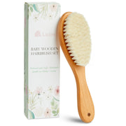Lictin baby hair brush with goat hair bristles for newborn scalp care