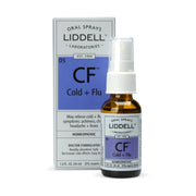 Liddell Homeopathic Cold and Flu Spray bottle front offers portable, easy-to-use relief.