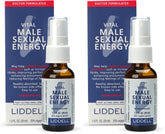 Liddell Vital Male Energy bottle top view showing compact daily-use design.